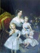 unknow artist Louise Marie Therese d'Artois, Duchess of Parma with her three children Germany oil painting artist